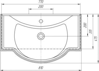 Мебельная раковина Kirovit Классик 80 см